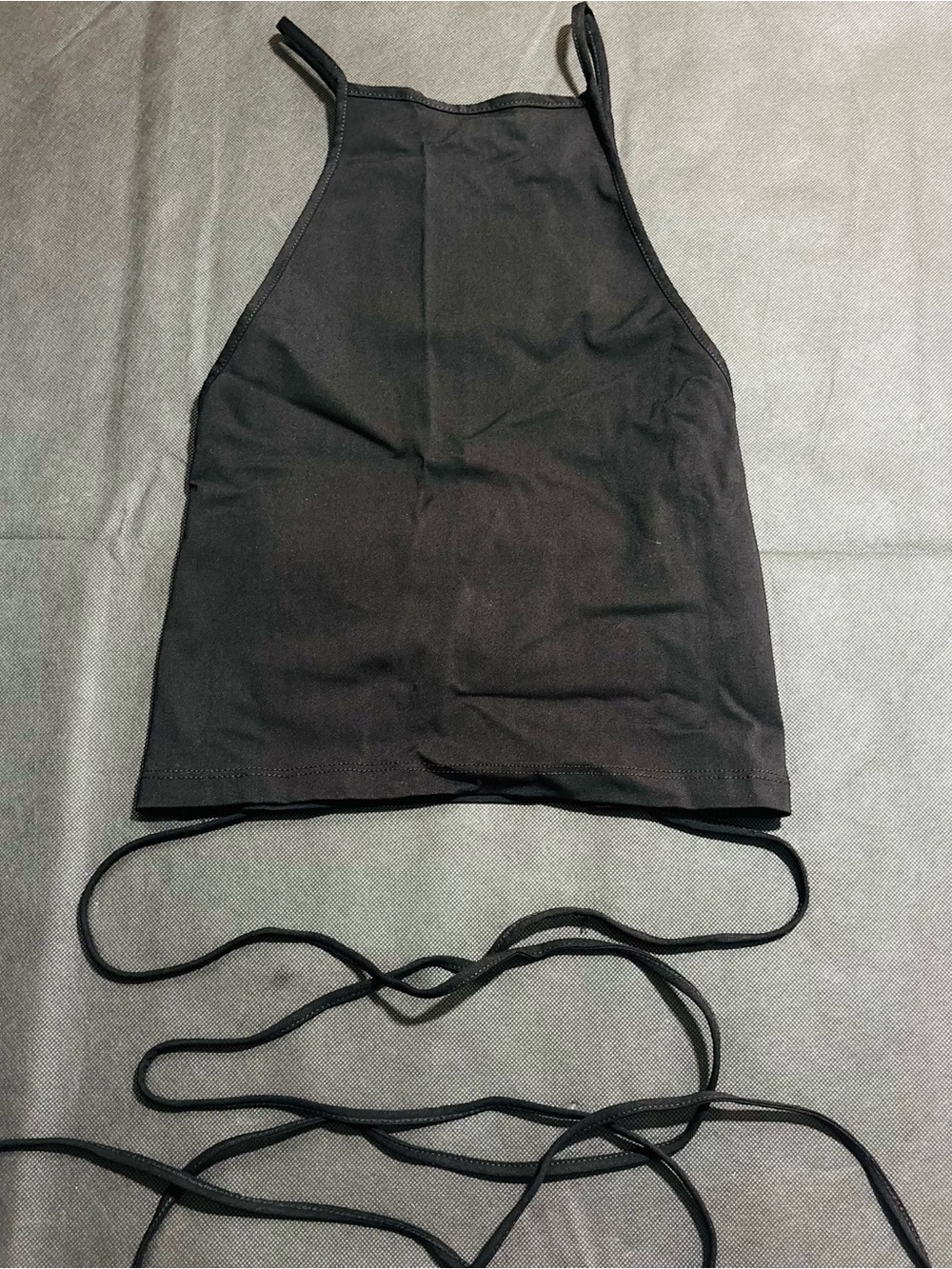 Zara Black Tank Top Cross/Wrap Around Back and Waist Size Small